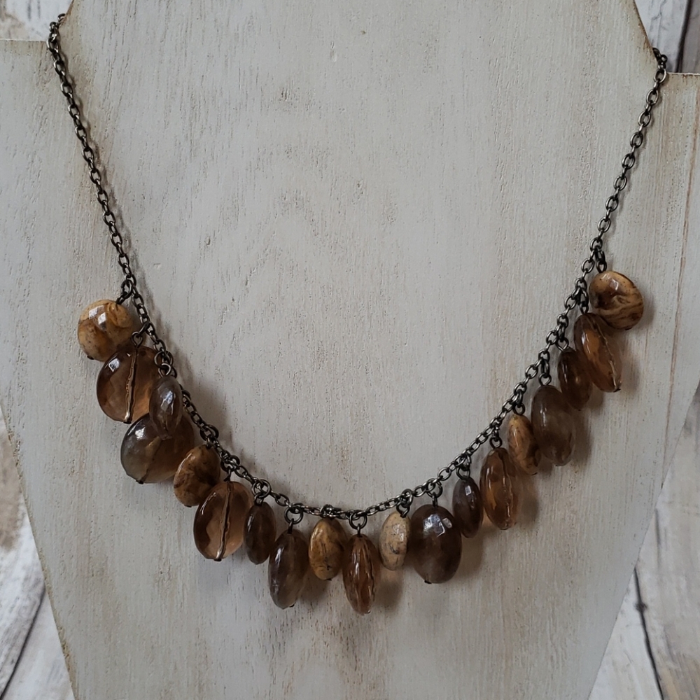 Brown beaded necklace
